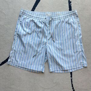 Onia Charles 7" Blue White Striped Swim Trunks Size XXL‎ Pockets